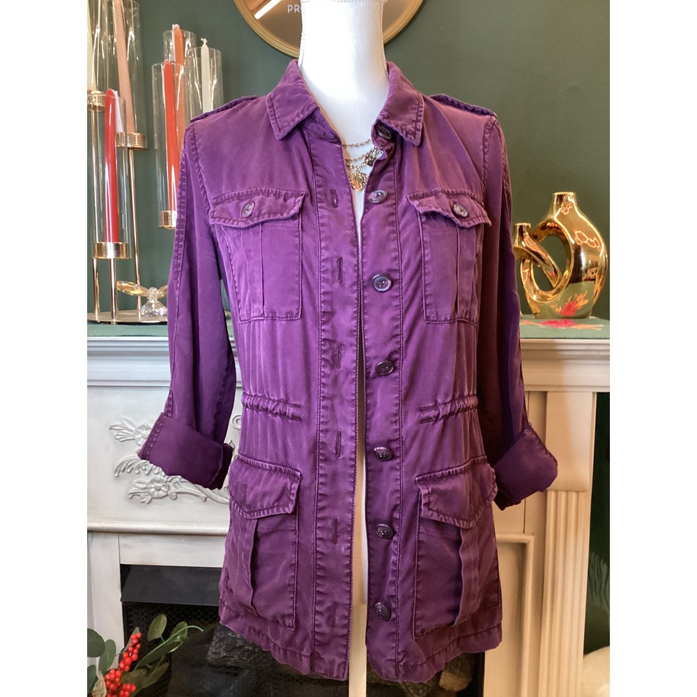 Gap Auberge Tencel Utility Jacket Button Down‎ Pockets XS